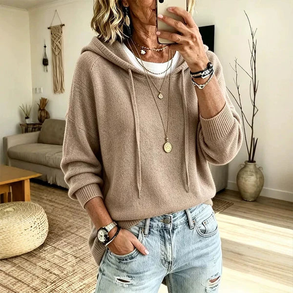 Women’s Drawstring Hooded Knit Sweater