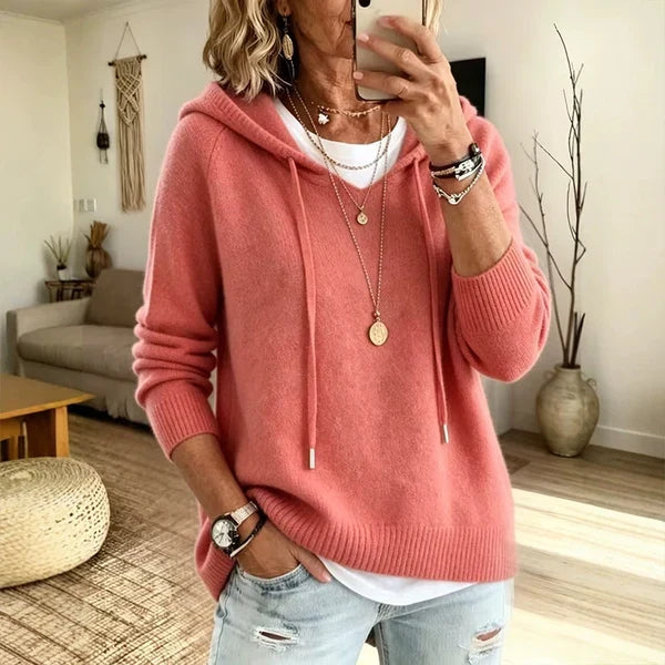 Women’s Drawstring Hooded Knit Sweater