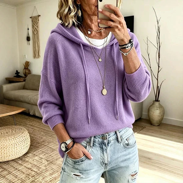 Women’s Drawstring Hooded Knit Sweater