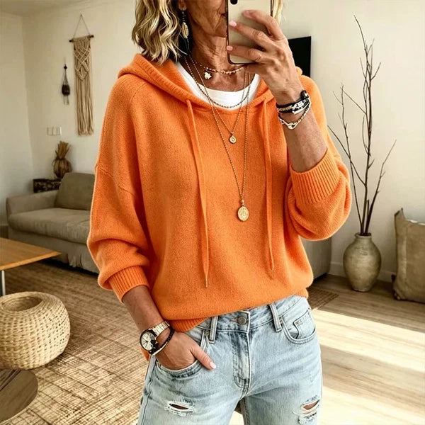 Women’s Drawstring Hooded Knit Sweater