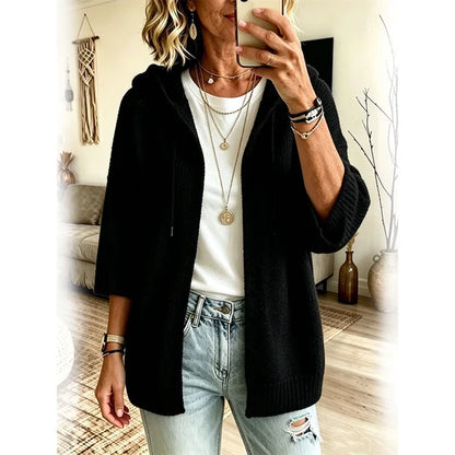Women's Lightweight Hooded Knit Cardigan