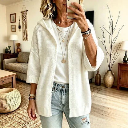 Women's Lightweight Hooded Knit Cardigan