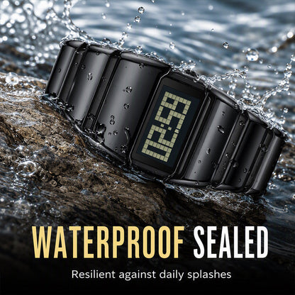 Digital Watch with Metal Link Band