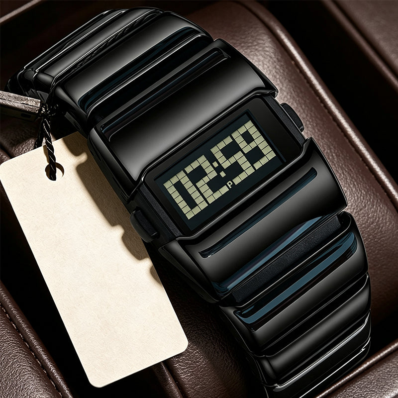 Digital Watch with Metal Link Band