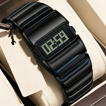 Digital Watch with Metal Link Band