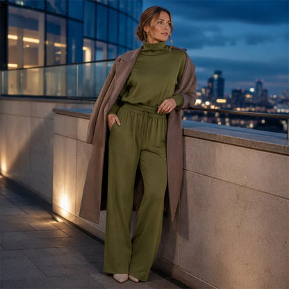 Women's Turtleneck Top and Pants Set