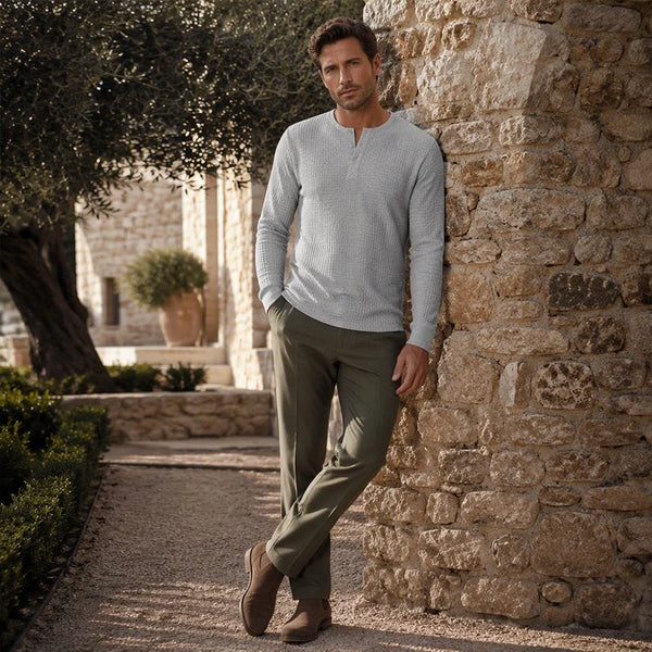 Men’s Textured Henley Shirt