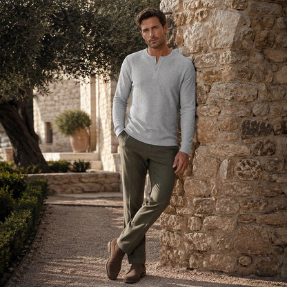 Men’s Textured Henley Shirt