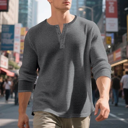 Men’s Textured Henley Shirt