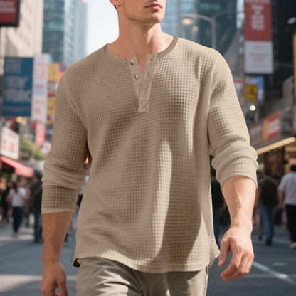 Men’s Textured Henley Shirt