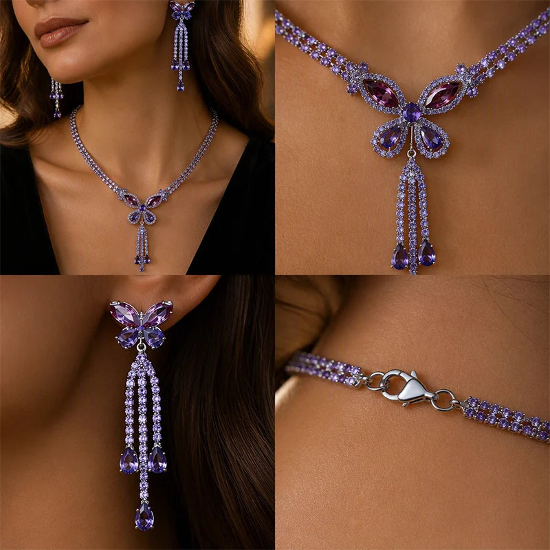 Butterfly Necklace and Earrings Set