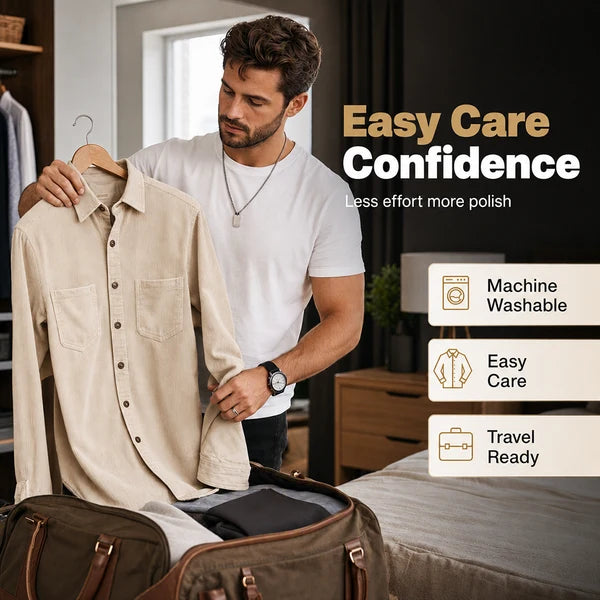 Men’s Corduroy Button-Front Shirt