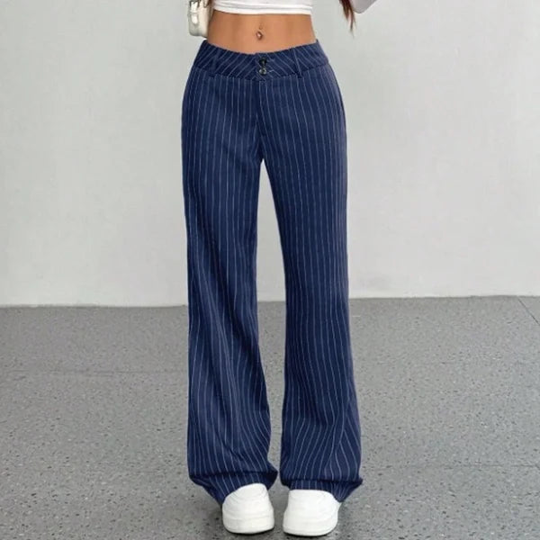 Women’s Pinstripe Wide-Leg Pants
