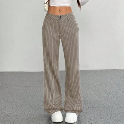 Women’s Pinstripe Wide-Leg Pants