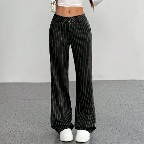 Women’s Pinstripe Wide-Leg Pants