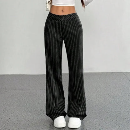 Women’s Pinstripe Wide-Leg Pants