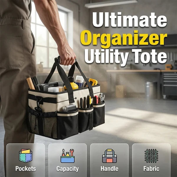 Multi-Pocket Open Utility Tote