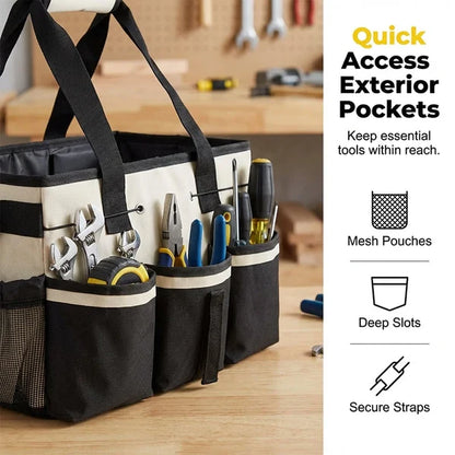 Multi-Pocket Open Utility Tote