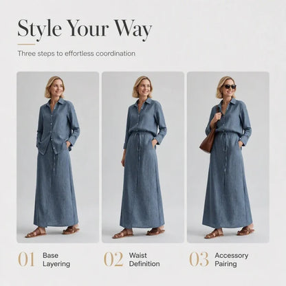 Women’s Relaxed Shirt & Skirt Set