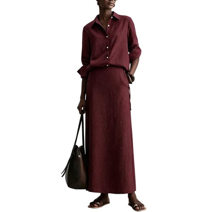 Women’s Relaxed Shirt & Skirt Set