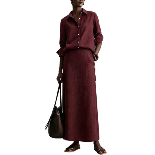 Women’s Relaxed Shirt & Skirt Set