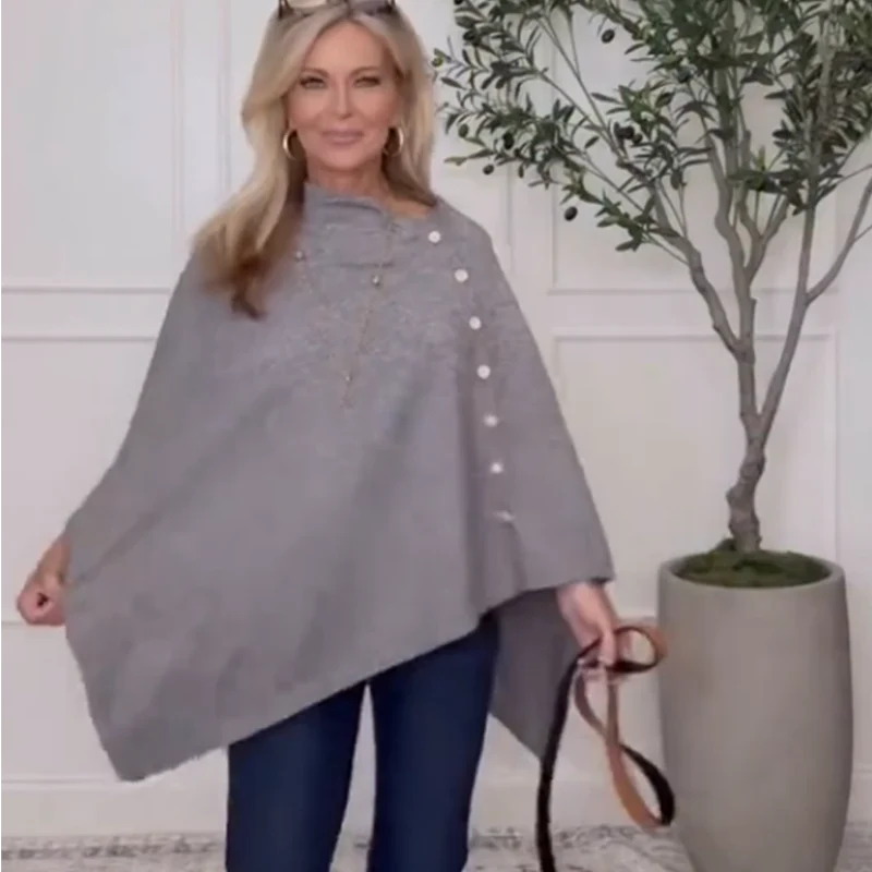 Women’s Button-Detail Poncho