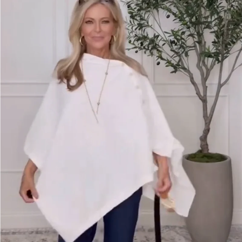 Women’s Button-Detail Poncho