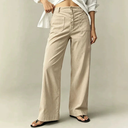 Women's High-Rise Textured Wide-Leg Pants