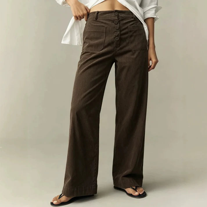 Women's High-Rise Textured Wide-Leg Pants