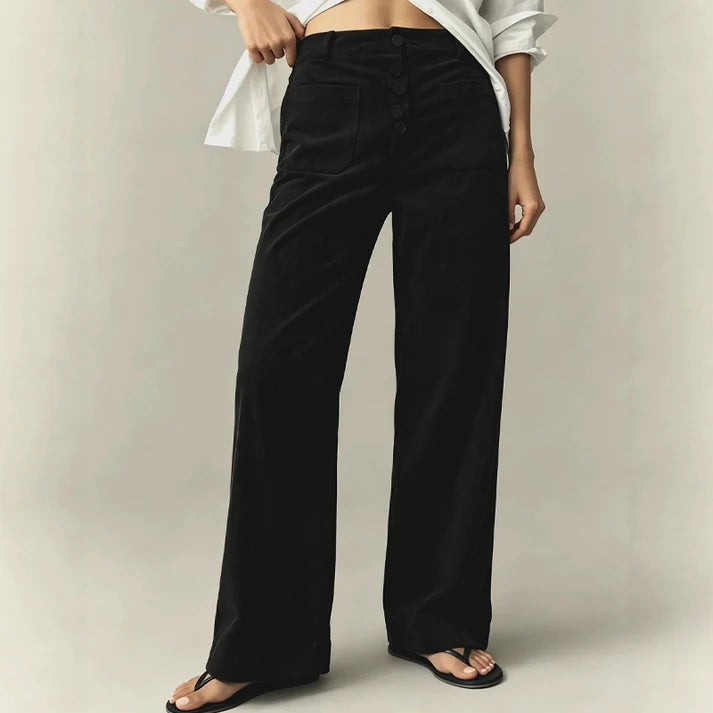 Women's High-Rise Textured Wide-Leg Pants