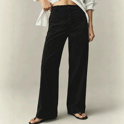 Women's High-Rise Textured Wide-Leg Pants