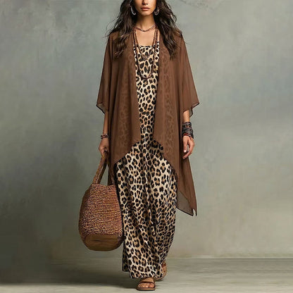 Women's Printed Dress & Open-Front Cover-Up Set
