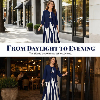 Women's Geometric Print Tie-Front Dress
