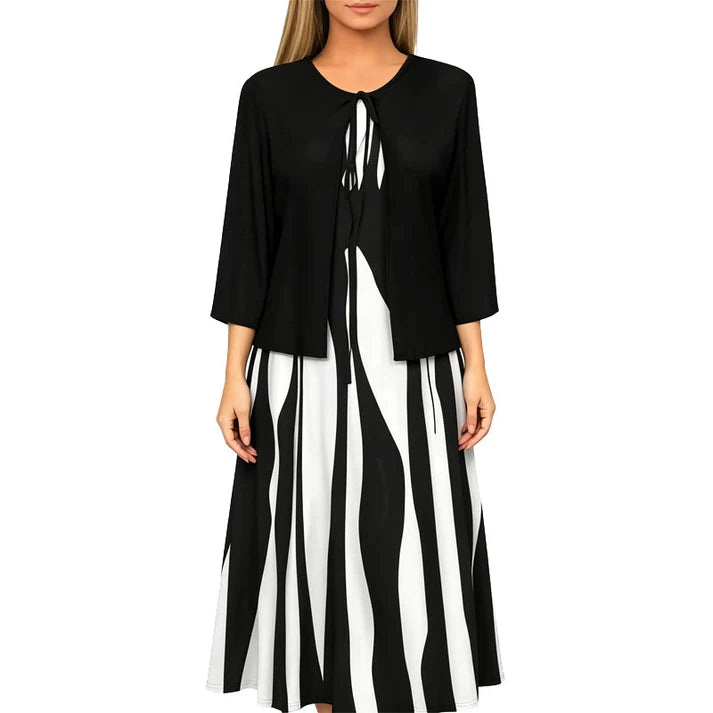 Women's Geometric Print Tie-Front Dress