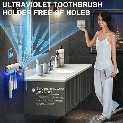 Wall-Mounted Toothbrush Holder with Light
