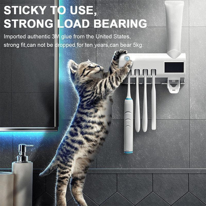 Wall-Mounted Toothbrush Holder with Light