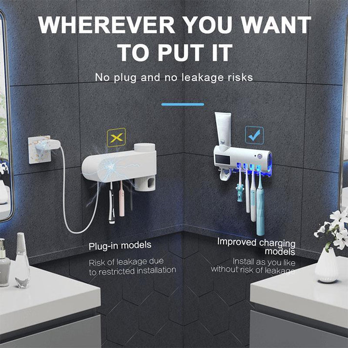 Wall-Mounted Toothbrush Holder with Light