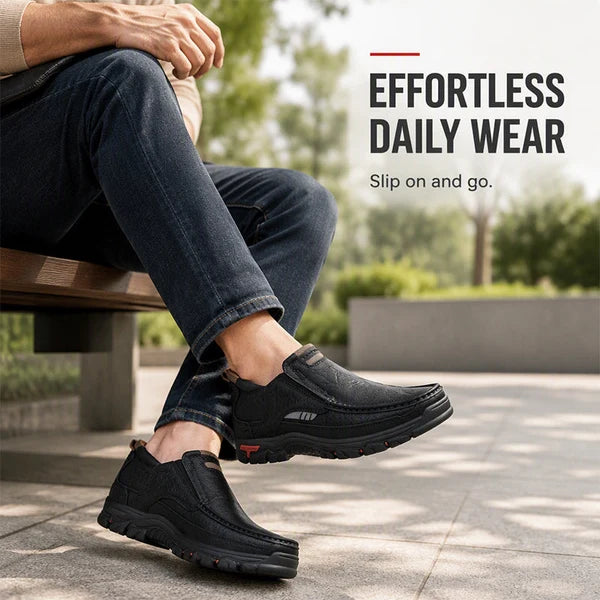 Men’s Leather-Look Slip-On Shoes