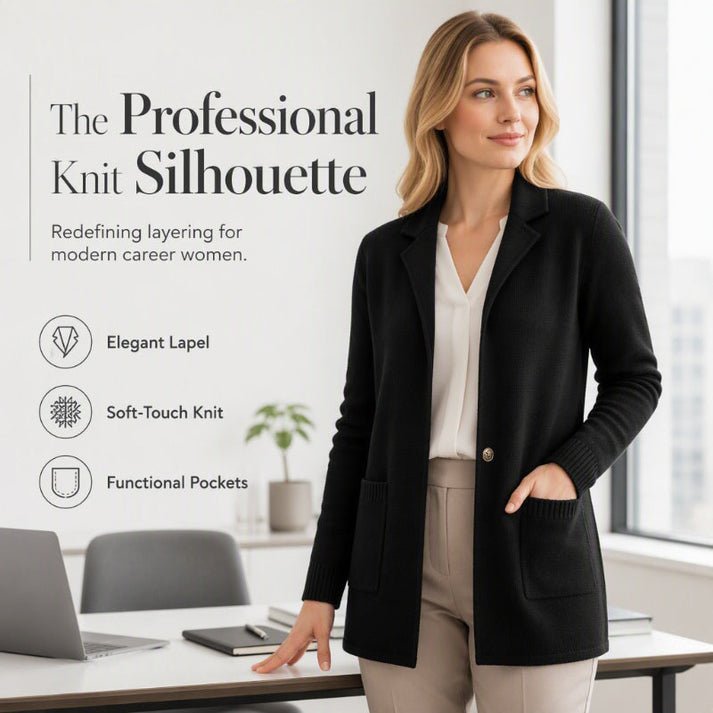 Women's Knit Lapel Cardigan