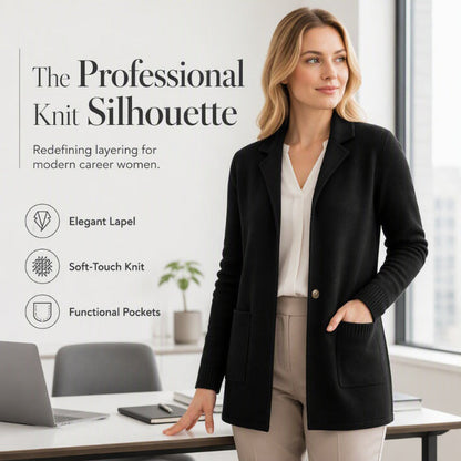Women's Knit Lapel Cardigan