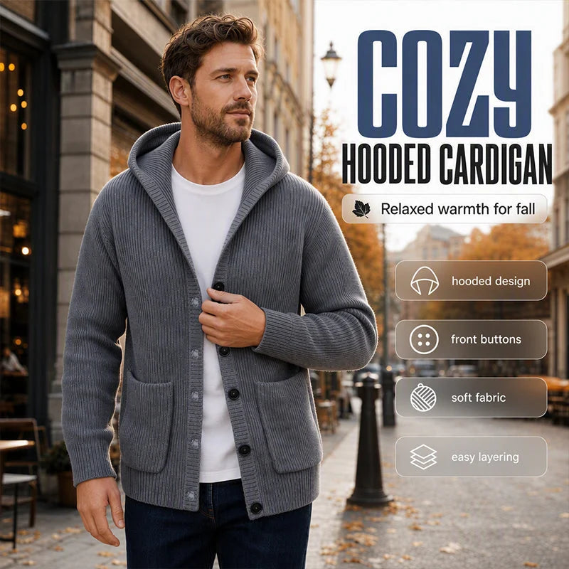 Men’s Hooded Button Cardigan