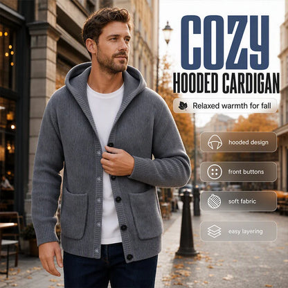 Men’s Hooded Button Cardigan