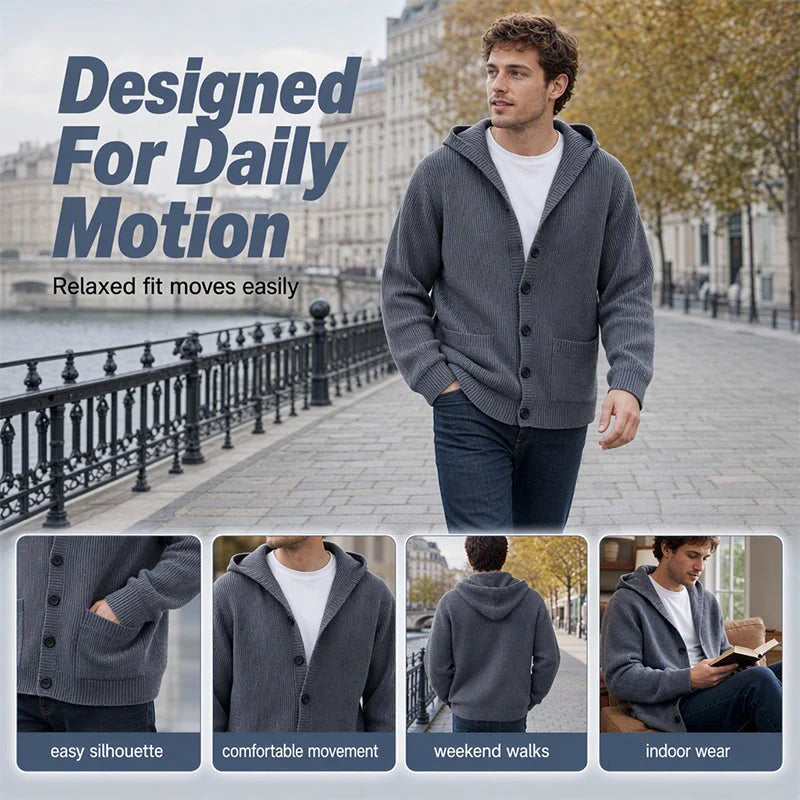 Men’s Hooded Button Cardigan