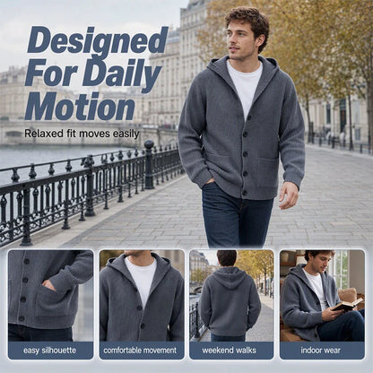 Men’s Hooded Button Cardigan
