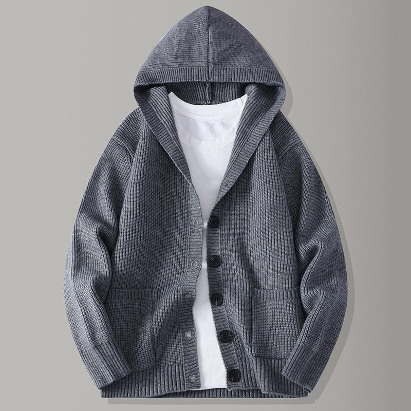 Men’s Hooded Button Cardigan