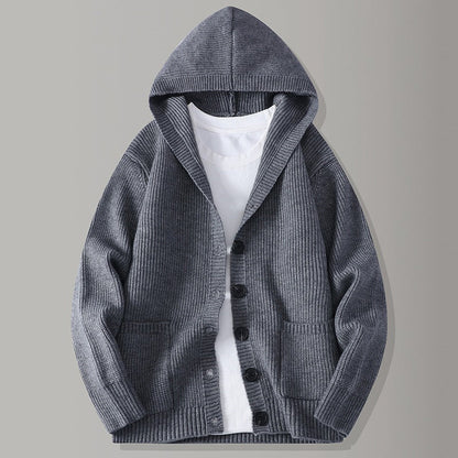 Men’s Hooded Button Cardigan