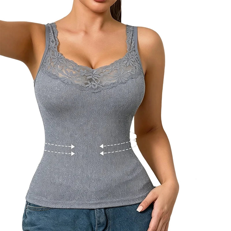 Women's Lace-Trim Fitted Tank Top