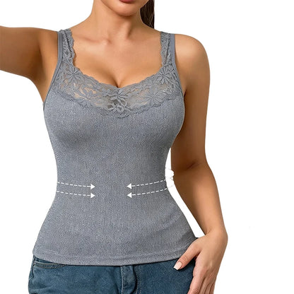 Women's Lace-Trim Fitted Tank Top
