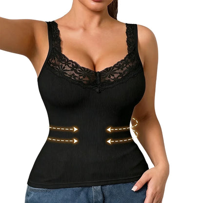 Women's Lace-Trim Fitted Tank Top