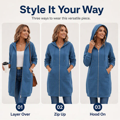 Women's Hooded Zip-Up Cardigan